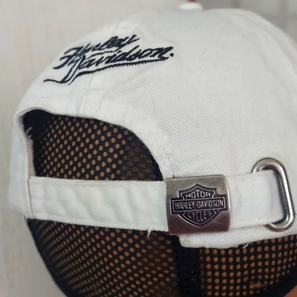 Harley Davidson® Womens Rhinestone White Wing Bar & Shield Cap Hat - Picture 2 of 15